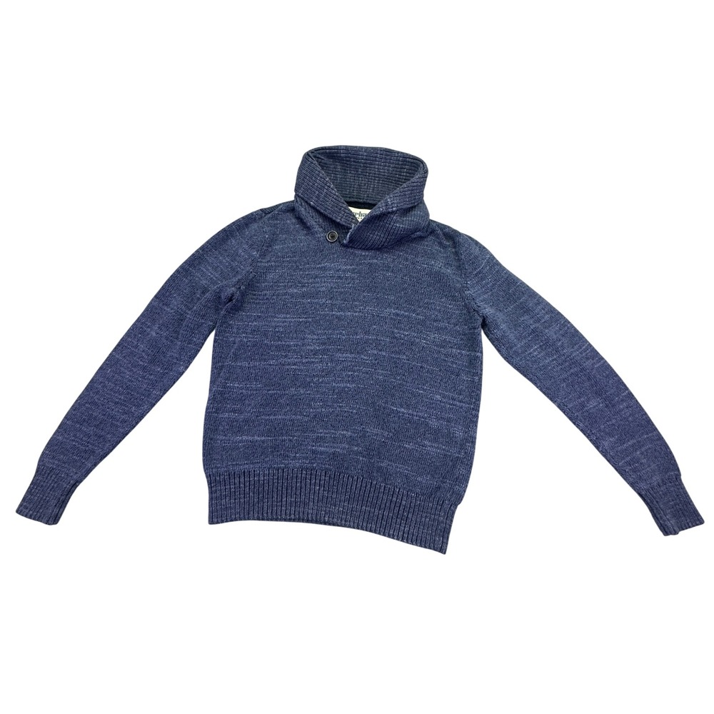Urban Pipeline Sweater Men's Small Blue Heathered Shawl Collar Button Knit